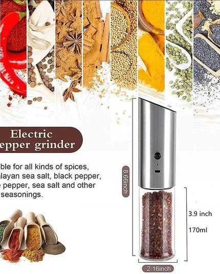 USB Rechargeable Gravity Spice Grinder Duo - Modern Salt and Pepper Mills