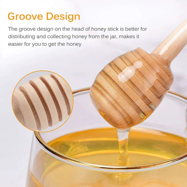 Innovative Wooden Honey Stirrer with Unique Groove Design for Effortless Blending