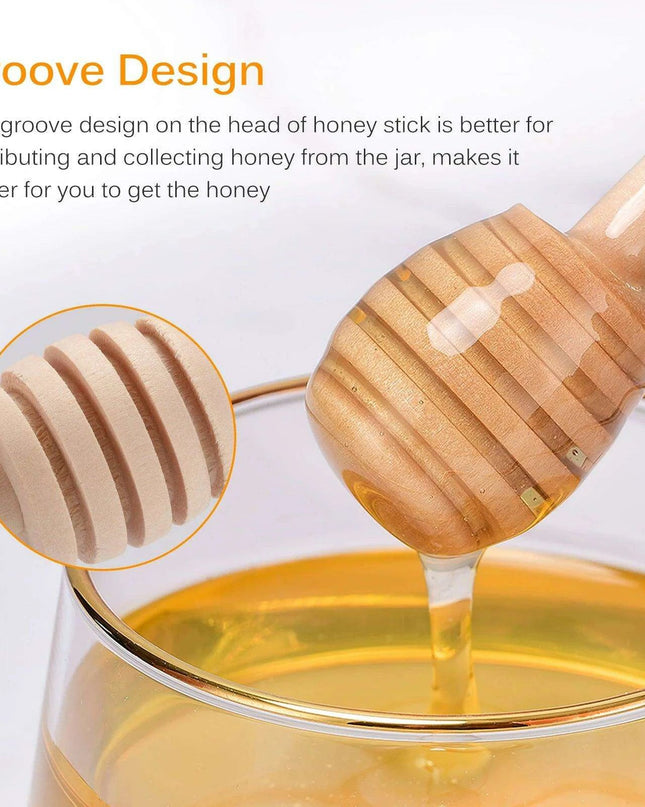 Innovative Wooden Honey Stirrer with Unique Groove Design for Effortless Blending