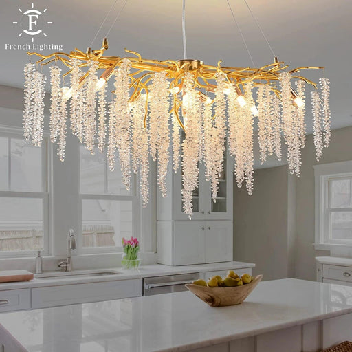 Nature's Elegance: Luxurious LED Crystal Chandelier for Exquisite Home Illumination