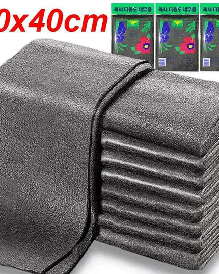 Thickened Microfiber Streak-Free Cleaning Cloths for Crystal Clear Windows and Glass - Reusable Multi-Use Towels