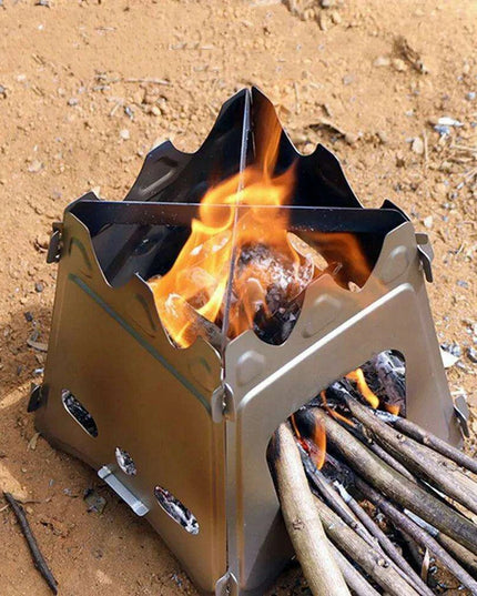 Compact Outdoor Stainless Steel Camping Stove - Perfect for Hiking and Wilderness Cooking