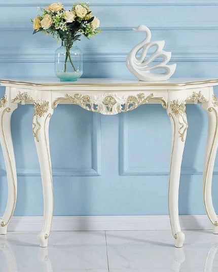 Elegantly Crafted Vintage Wood Half-Moon Console Table