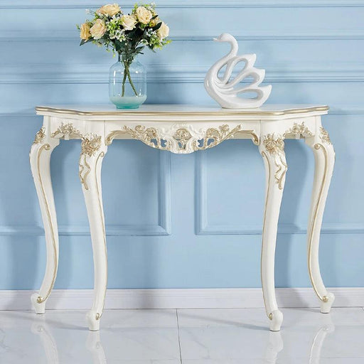 Elegant European Flair: Vintage Semicircle Foyer Table