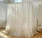 Sheer Linen Canopy Bed Curtains with Ruffled Detailing and Easy Setup