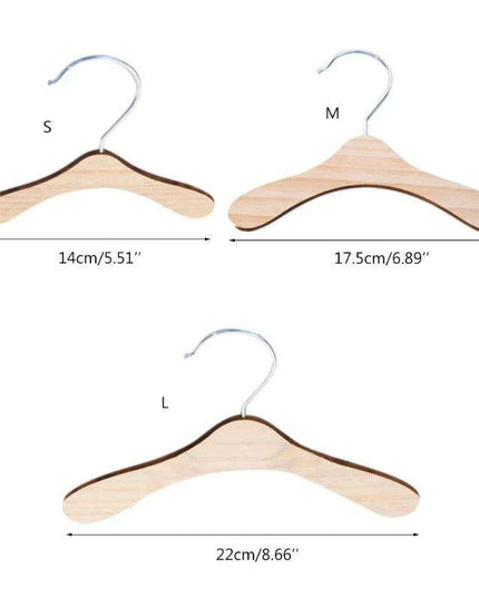 10-Piece Wooden Dog Clothing Hangers - Sturdy and Lightweight Pet Apparel Organizers