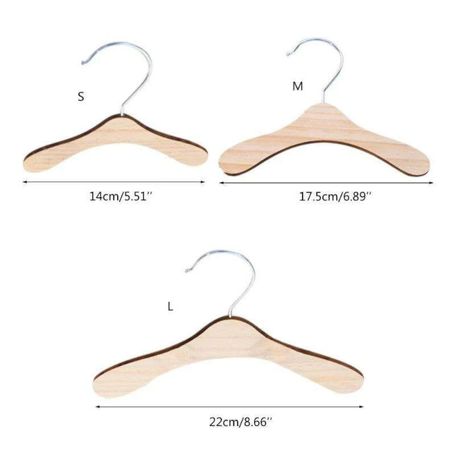 10-Piece Wooden Dog Clothing Hangers - Sturdy and Lightweight Pet Apparel Organizers