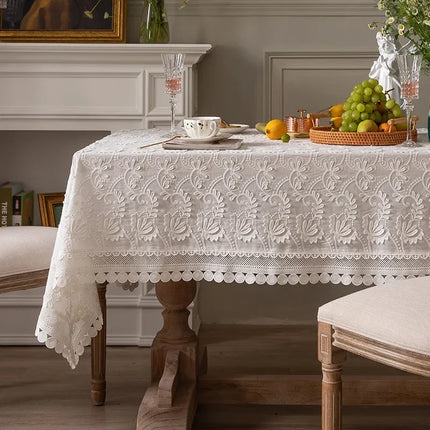 Luxury Embroidered Lace Tablecloth