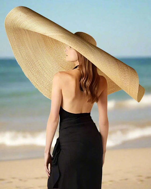 Extra-Wide 25cm Brim Floppy Straw Sun Hat for Women - UV Protection, Travel-Friendly Summer Essential - Wholesale Options Available