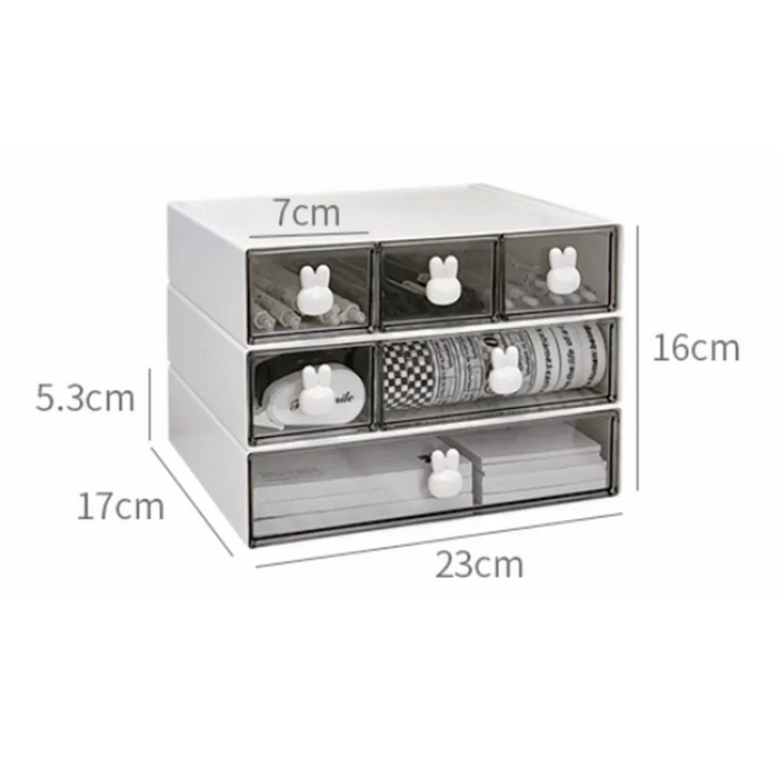 Kawaii Chic Desktop Organizer: Personalized Storage Solution with Interchangeable Drawers