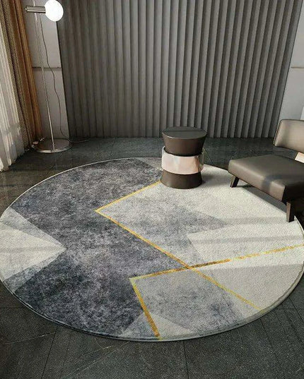 Luxurious Round Plush Polyester Area Rug for Sophisticated Home Decor