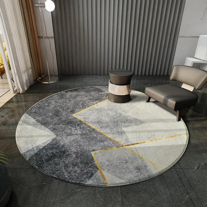 Luxurious Round Plush Polyester Area Rug for Sophisticated Home Decor