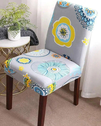 Chic Dark Blue Floral Slipcover for Nordic-Inspired Chairs