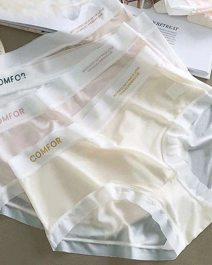 Ice Silk Quick Dry Women's Seamless Briefs - Stylish and Comfortable Lingerie in Solid Colors