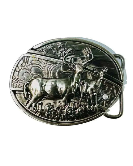 Retro Punk Cowboy Style Metal Buckle Belt for Men - Customizable Fit with Unique Embossed Detailing