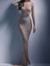 Stunning Sequin Mesh Fishtail Bodycon Dress for Elegant Evening Charm