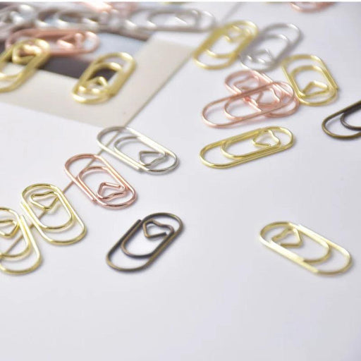 Mini Metal Paper Clips Set - 50 Pieces - Assorted Colors - 3.7cm Length - School and Office Supplies Organizers