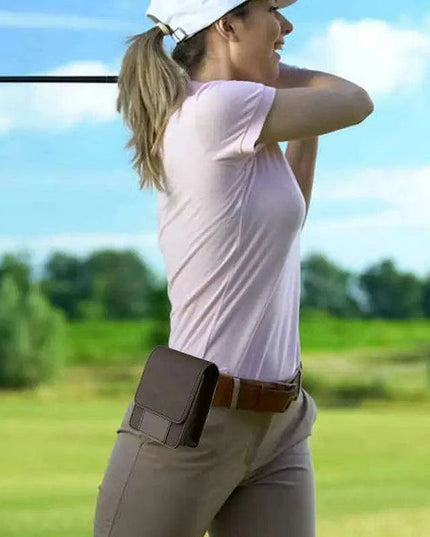 Luxury Waterproof Golf Rangefinder Leather Bag with Magnetic Closure