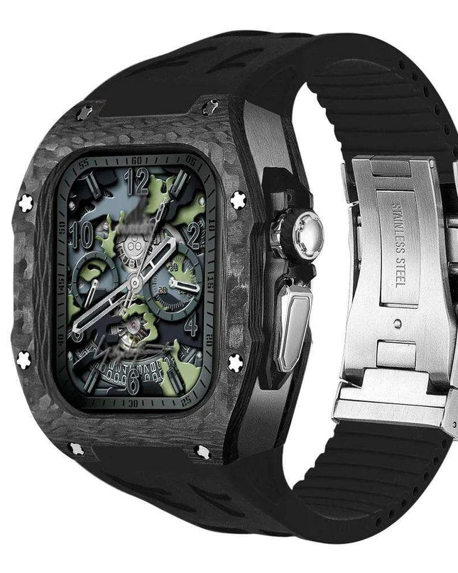 Luxurious Carbon Fiber Upgrade Set for Apple Watch: Elevate Your Style and Protection