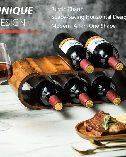 Chic Acacia Wood Wine Rack for a Stylish Home Bar and Kitchen