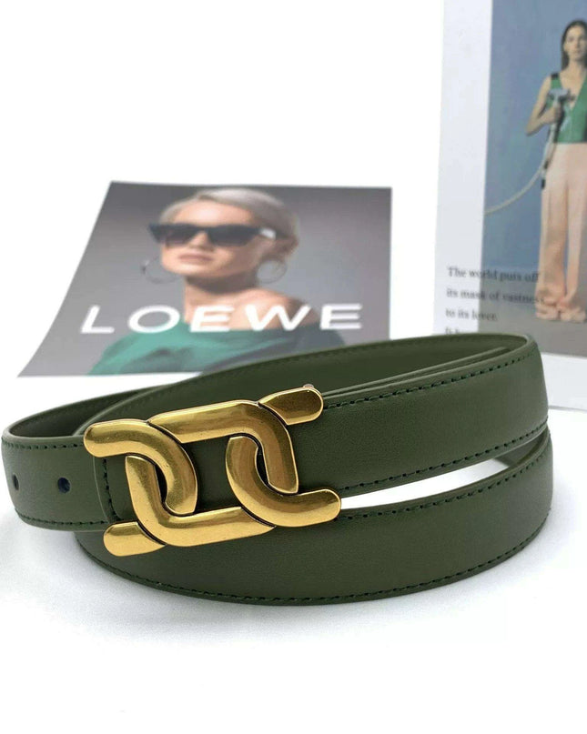 Chic Women's Leather Waist Belt with Modern Buckle Design | Fashionable Korean Trend