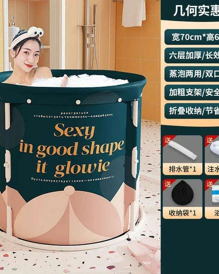 Experience Ultimate Relaxation with Our Space-Saving Japanese-Inspired Portable Bathtub for Adults