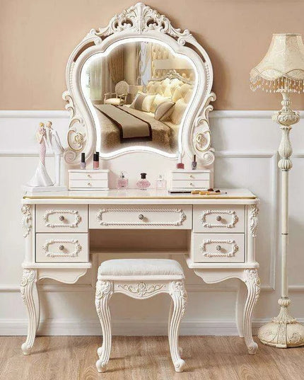 Chic European Minimalist Makeup Vanity Table