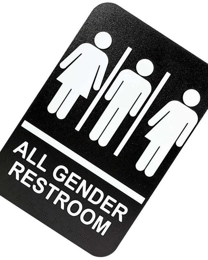 Universal Braille Restroom Sign for All Genders
