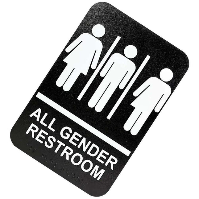 Universal Braille Restroom Sign for All Genders