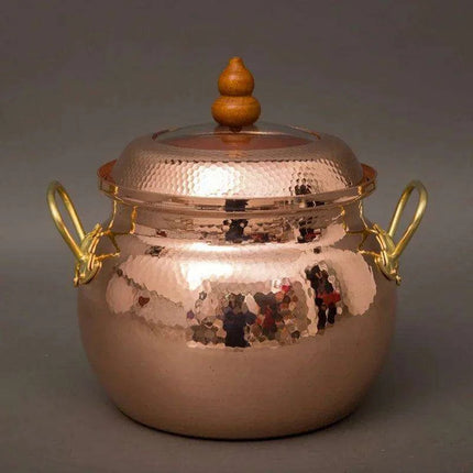 Handcrafted Copper Soup Pot with Induction Base - Essential for Culinary Excellence