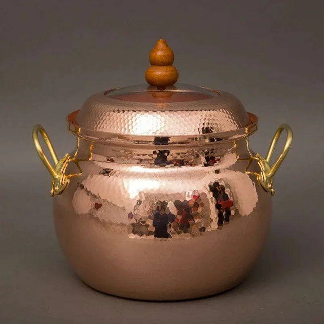 Handcrafted Copper Soup Pot with Induction Base - Essential for Culinary Excellence
