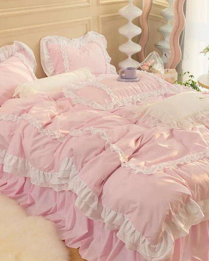 Sumptuous Korean-Style Washed Cotton Bedding Ensemble with Elegant Envelope Pillowcase Design