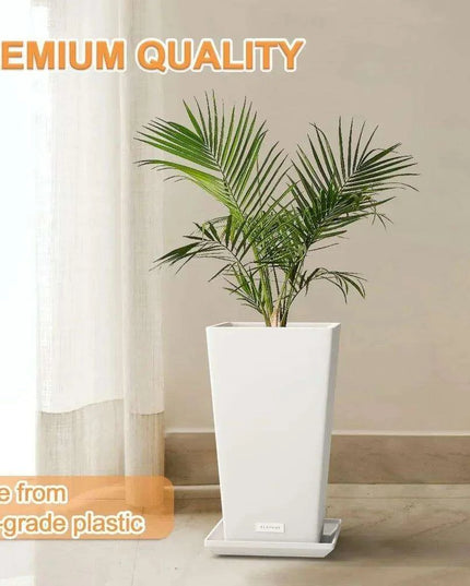 Elegant 27-Inch Tapered Flower Planters - Set of 2 for Indoor & Outdoor Décor