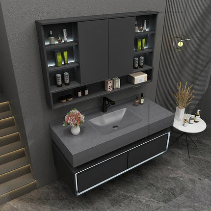 Nordic Smart Bathroom Mirror with LED Lighting & Rock Plate Si