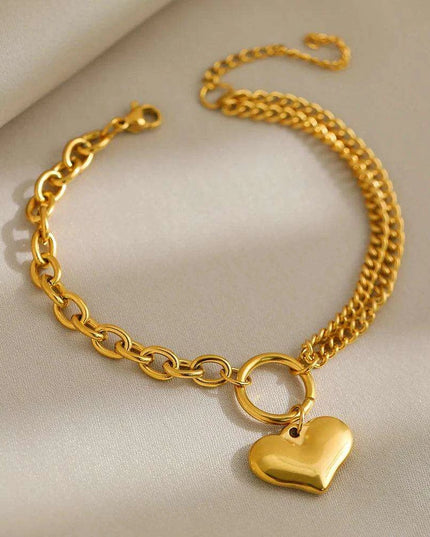 Baroque Gothic Heart Stainless Steel Couple Bracelets - Timeless Love Tokens for Him and Her