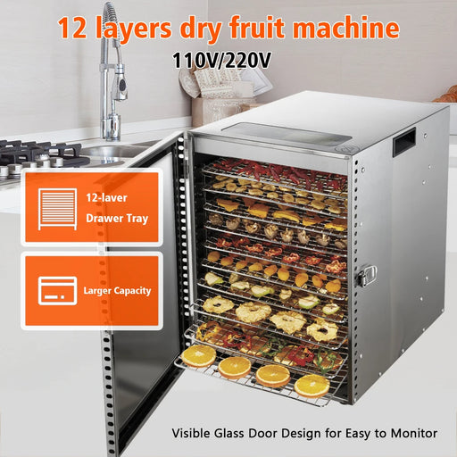 220V 12-Layer Fruit Dehydrator Machine for Efficient Food Drying