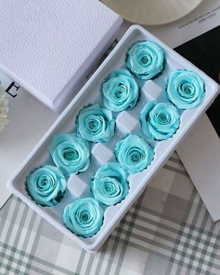 Eternal Blooms: Luxurious 10-Piece Preserved Rose Heads Collection