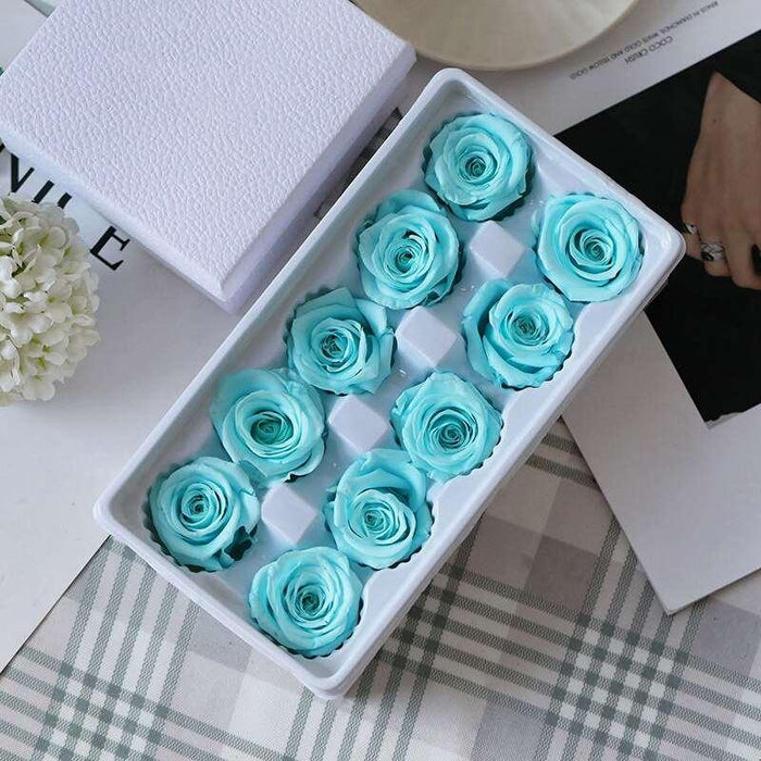 High-End Immortal Rose Flower Heads - 10 Pieces/Lot