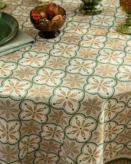 Luxurious Dark Green Round Tablecloth with Elegant Hanging Accents