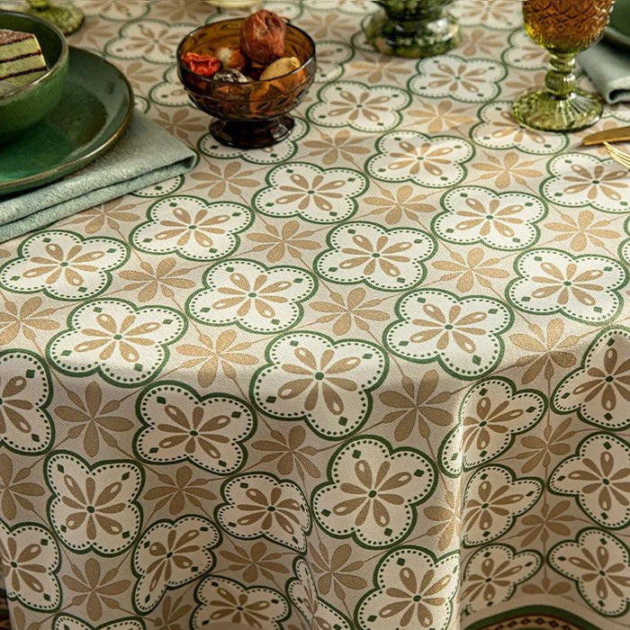 Luxurious Dark Green Round Tablecloth with Elegant Hanging Accents