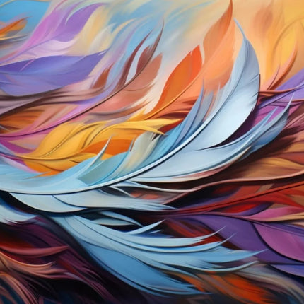 3D Abstract Feather & Flower Mural Wallpaper — Custom Size