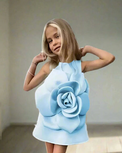 Elegant Floral Summer Dress for Girls - Perfect Party and Stage Show Outfit