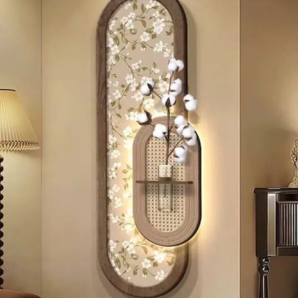 Retro Fusion Corridor Mural Lamp with Green Plants