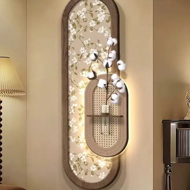 Retro Fusion Corridor Mural Lamp with Green Plants