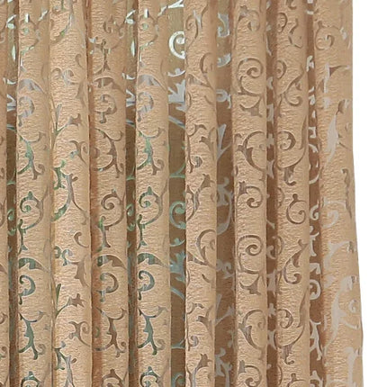 Luxury Floral Jacquard Eyelet Curtain – Tulle Sheer Panel