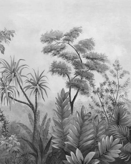 Serene Tropical Paradise Abstract Mural Wallpaper - Elegant Botanical Decor for Stylish Homes