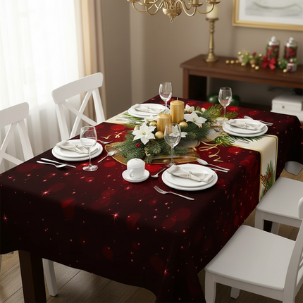 WanderingTribe Waterproof Christmas Tablecloth - Anti-Stain, Rectangul