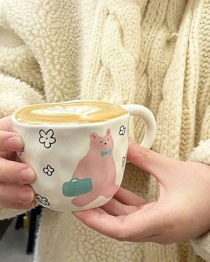 Whimsical Bear Buddy Ceramic Mug - Artisanal Coffee Companion