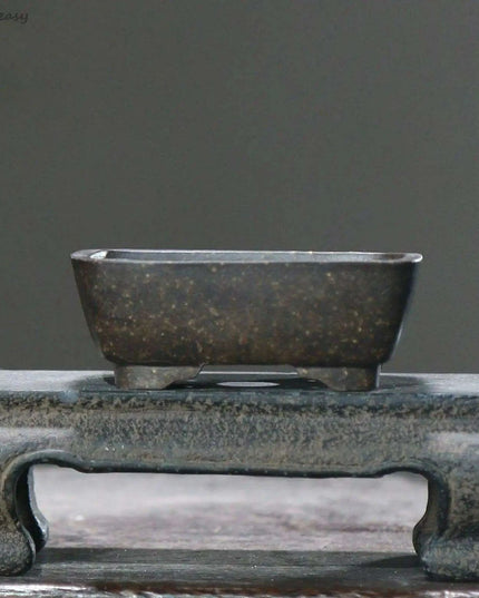 Elegant Handcrafted Purple Clay Bonsai Planter - Unique Decorative Flower Pot for Home Décor