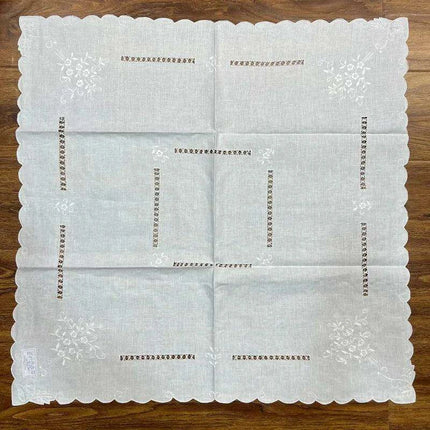 Timeless Vintage Linen Dining Ensemble with Exquisite Embroidery